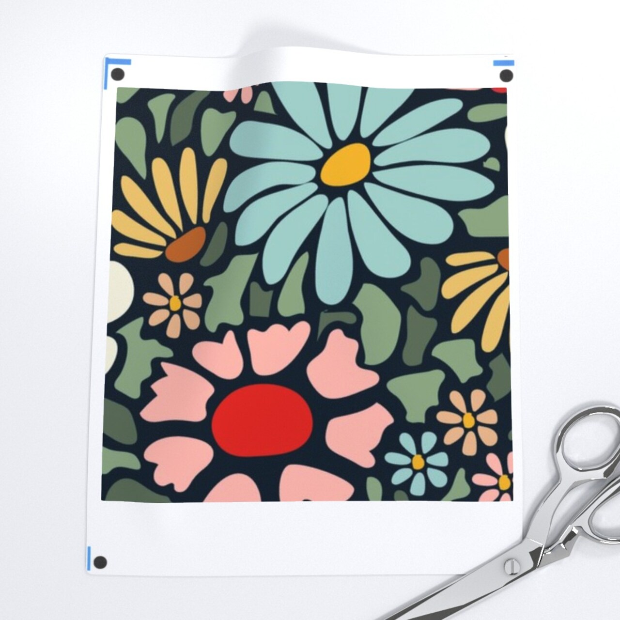 Retro Modern Bold Floral 70S Bohemian Botanical Flowers Daisy Groovy Vibrant Mcm Midcentury Large Scale Custom Printed Fabric by Spoonflower Various Fabrics by the Yard or Fat Quarter